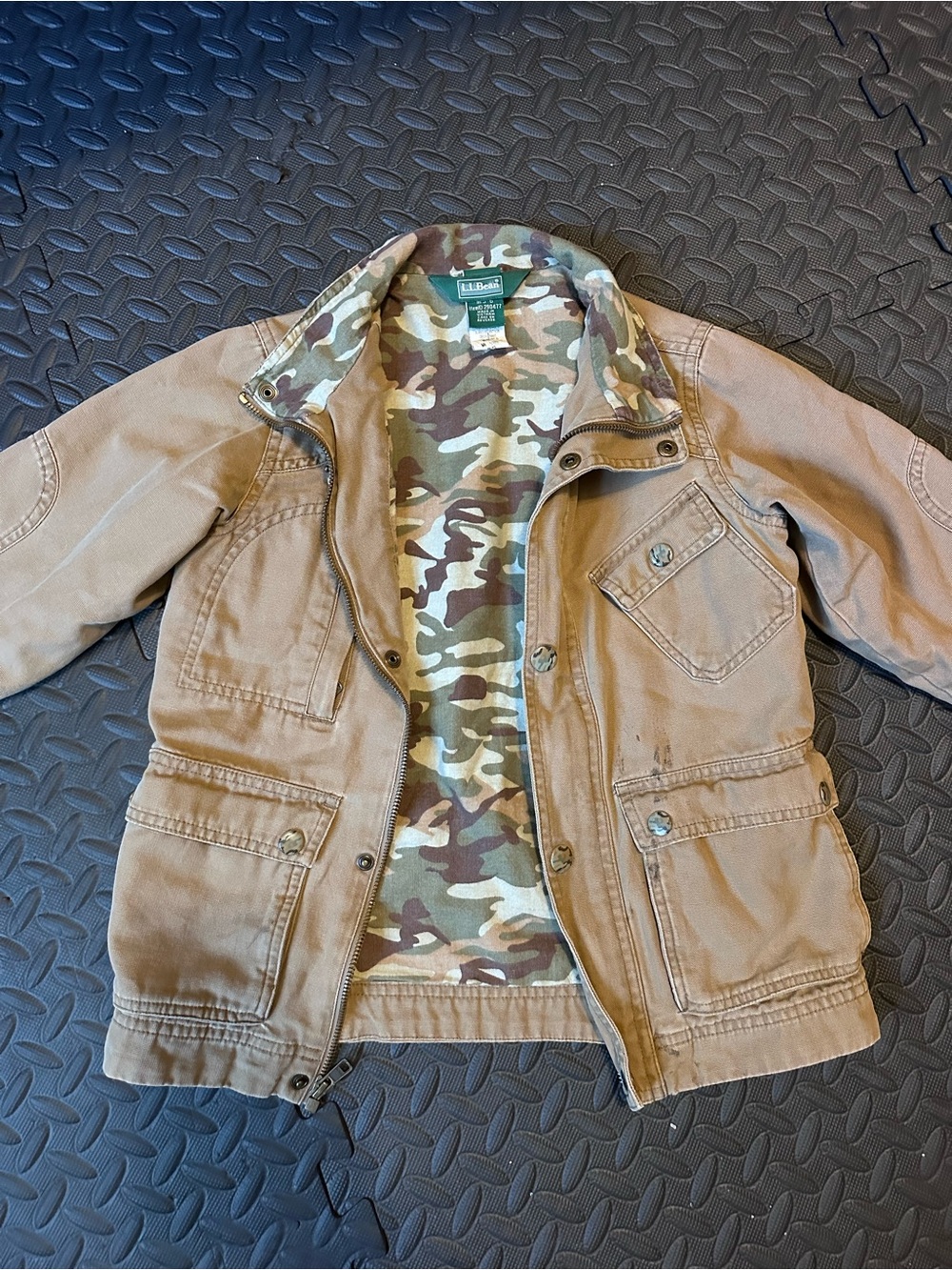 L.L. Bean Brown Kids Jacket with Camo Lining